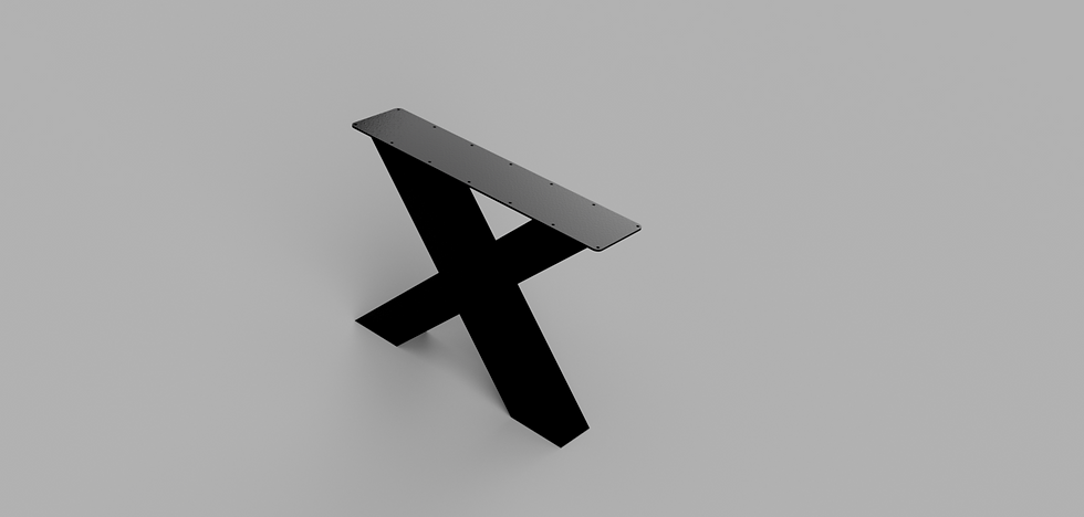 Pied de table X aligné