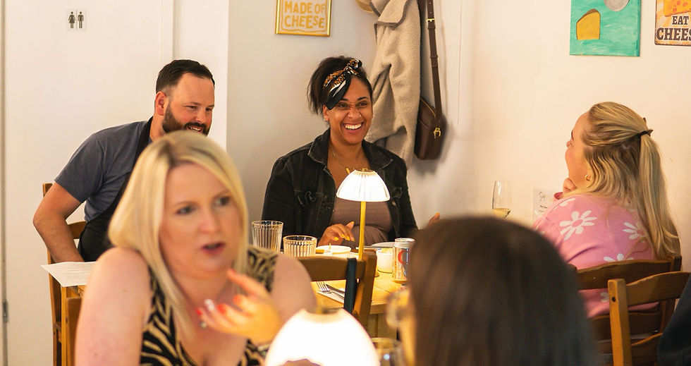 A cheeseboard is nothing without the people! Definitely best enjoyed in the company of friends and family.
