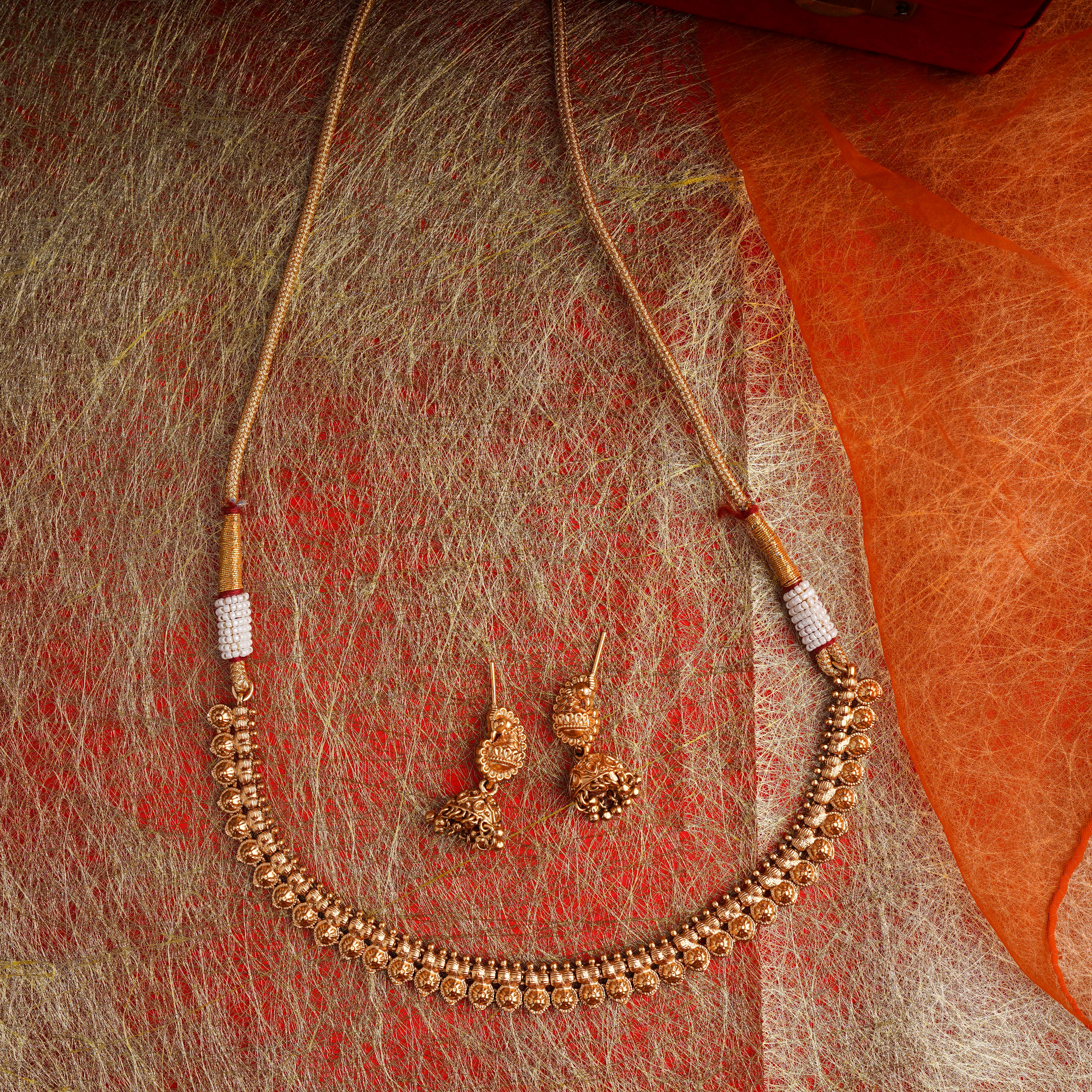 Smithz Choker Necklace Set, Temple Jewellery with Earrings