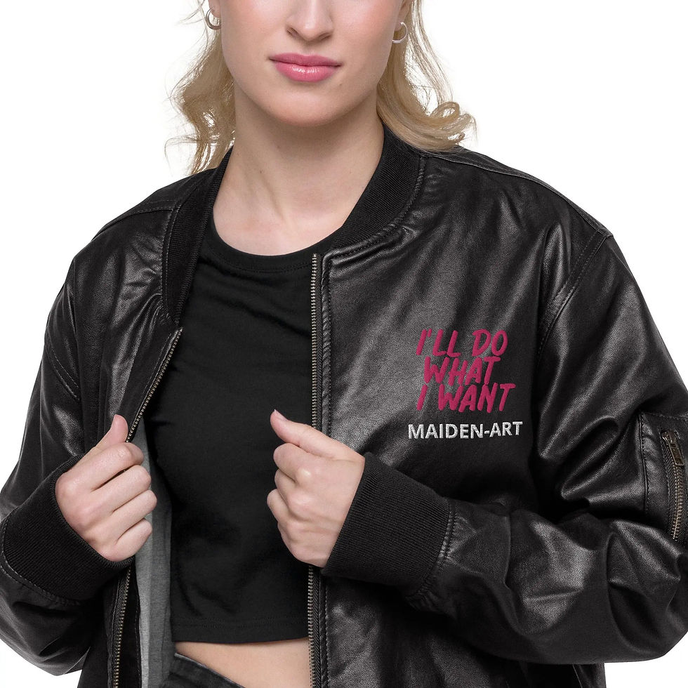 Thumbnail: REBEL GIRL Leather Bomber Jacket