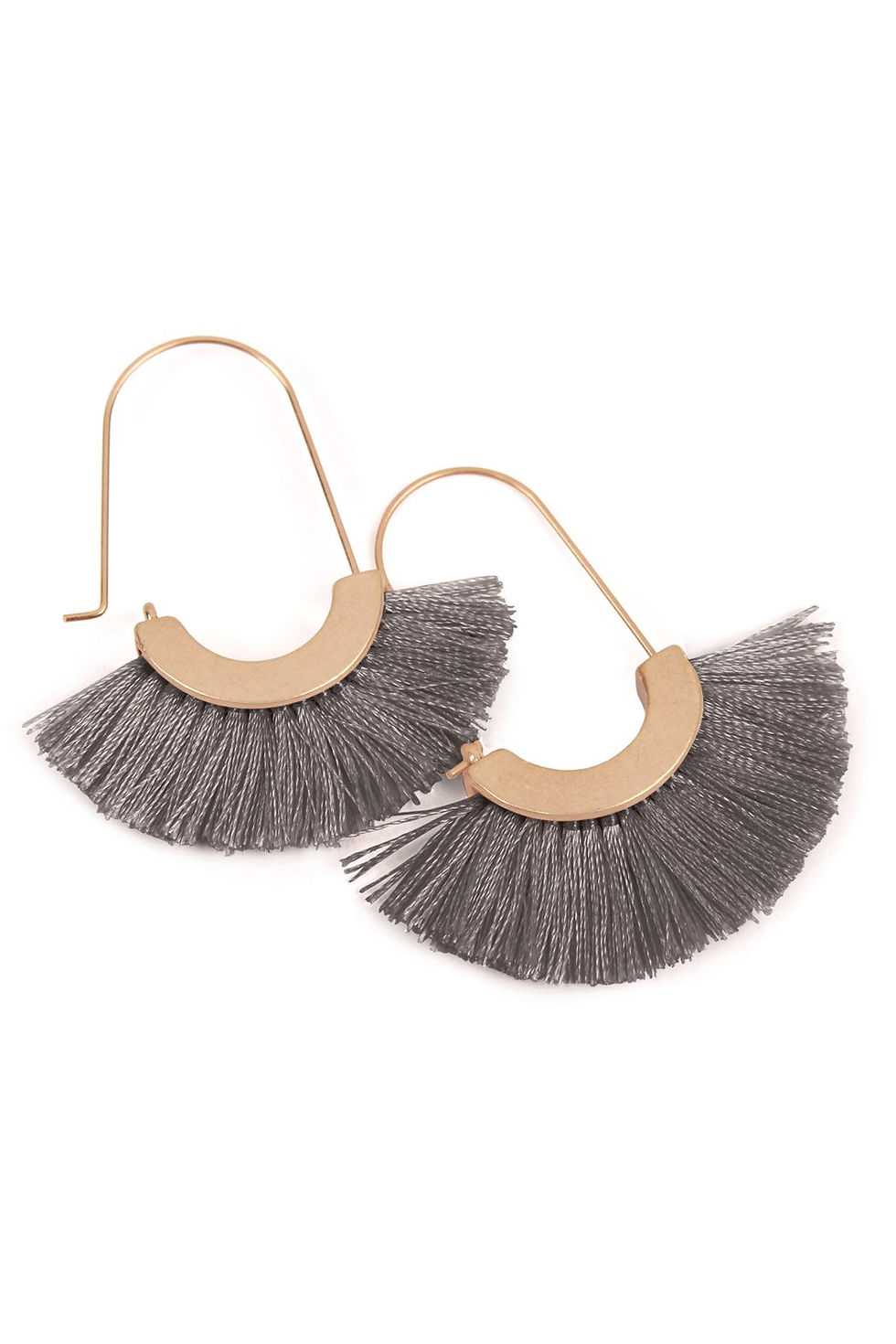 Thumbnail: Mye1038 - Fan Shape Drop Hoop Earrings