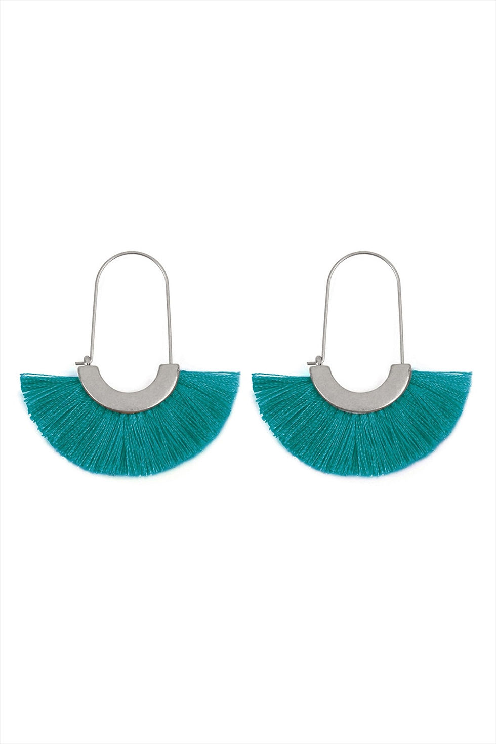 Thumbnail: Mye1038 - Fan Shape Drop Hoop Earrings