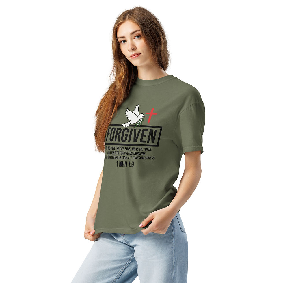 Thumbnail: 1 John 1:9 - T-Shirt - Forgiven