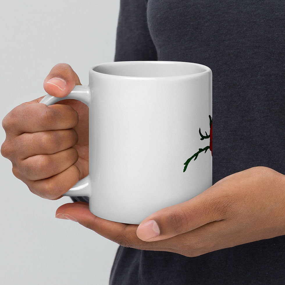 Thumbnail: Rose and White Glossy Mug