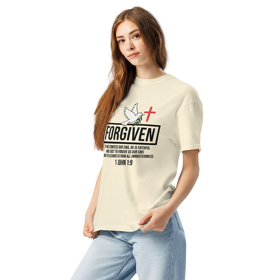 Thumbnail: 1 John 1:9 - T-Shirt - Forgiven