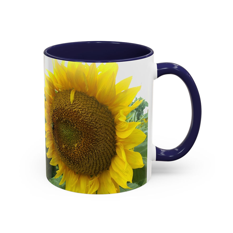 Thumbnail: Sunflower Accent Coffee Mug, Floral Drinkware Gift, Nature Lover’s Mug, Bright