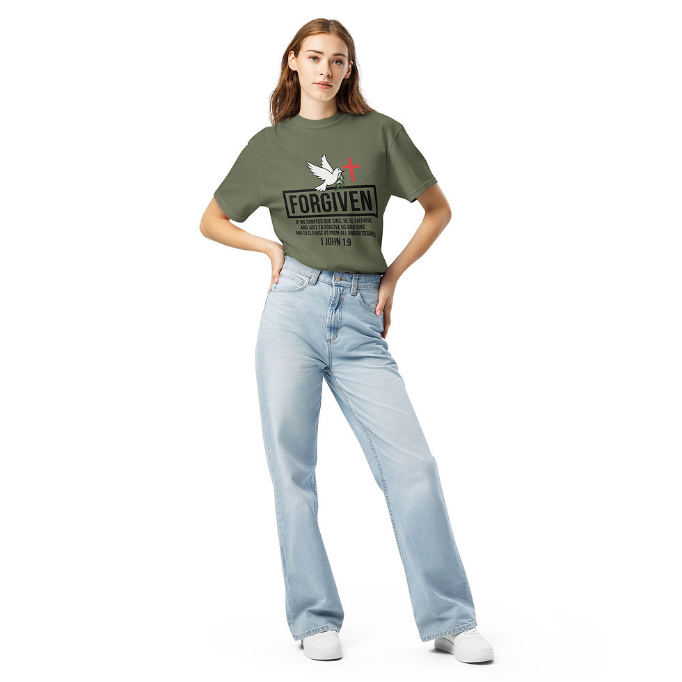 Thumbnail: 1 John 1:9 - T-Shirt - Forgiven