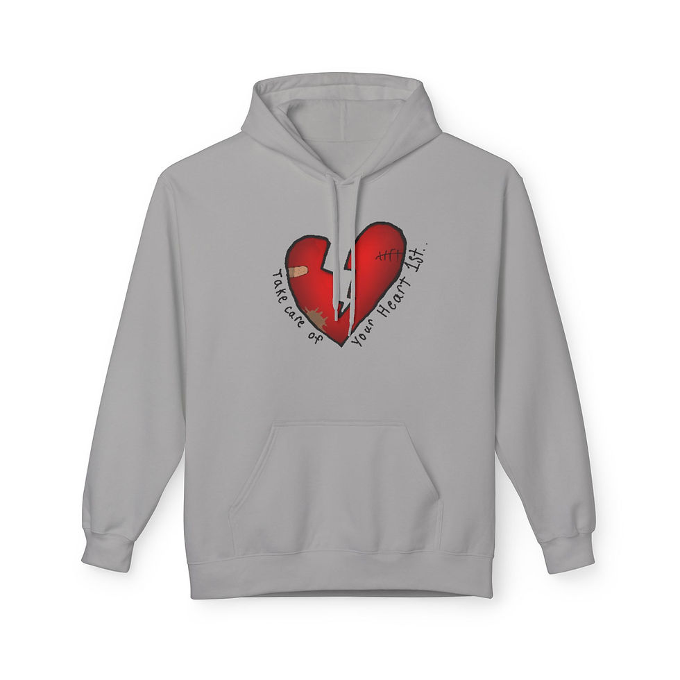 Thumbnail: Broken Heart Hoodie — 'Take Care Of Your Heart First' Graphic Pullover
