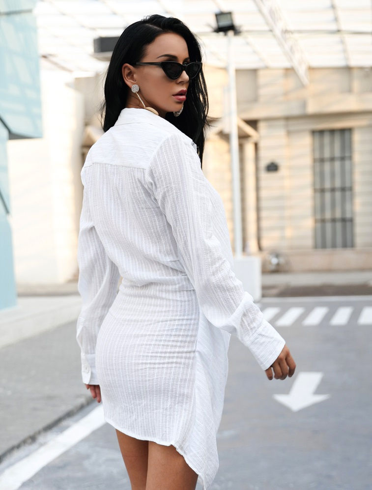 Thumbnail: Kendra White Shirt Dress