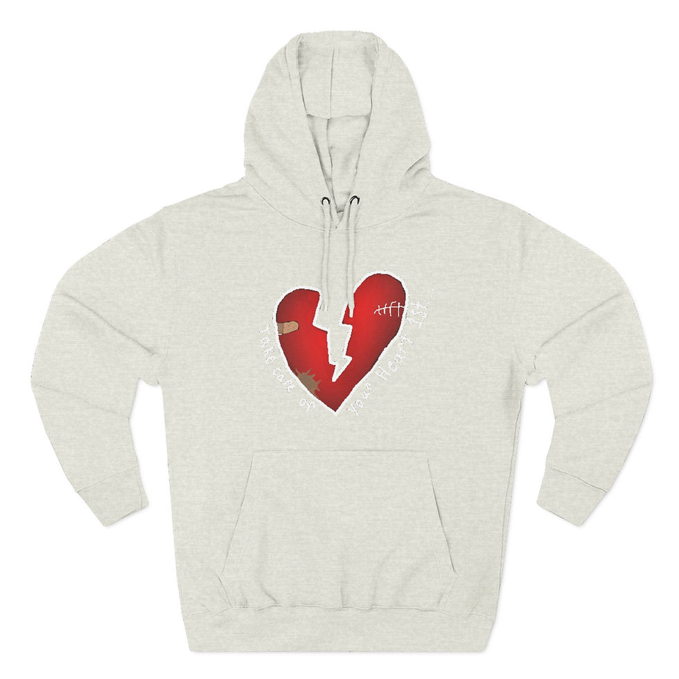 Thumbnail: Broken Heart Hoodie — Red Graphic Heart Pullover