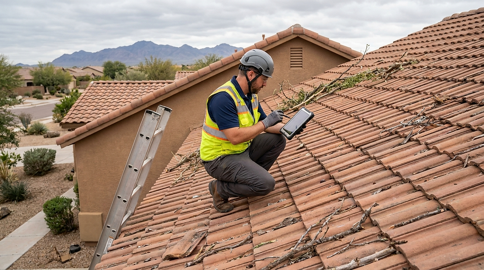 Professional roof inspection after a monsoon storm