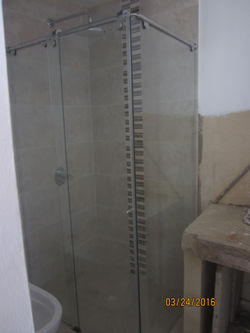 División de baño en cristal