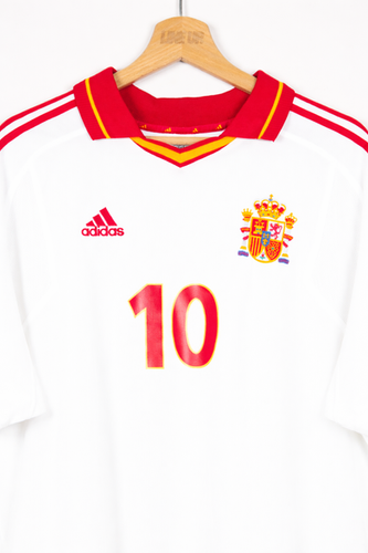 Maillot football vintage Espagne #10 Raul extérieur saison 2000-2001 Maillot football vintage Espagne #10 Raul extérieur saison 2000-2001