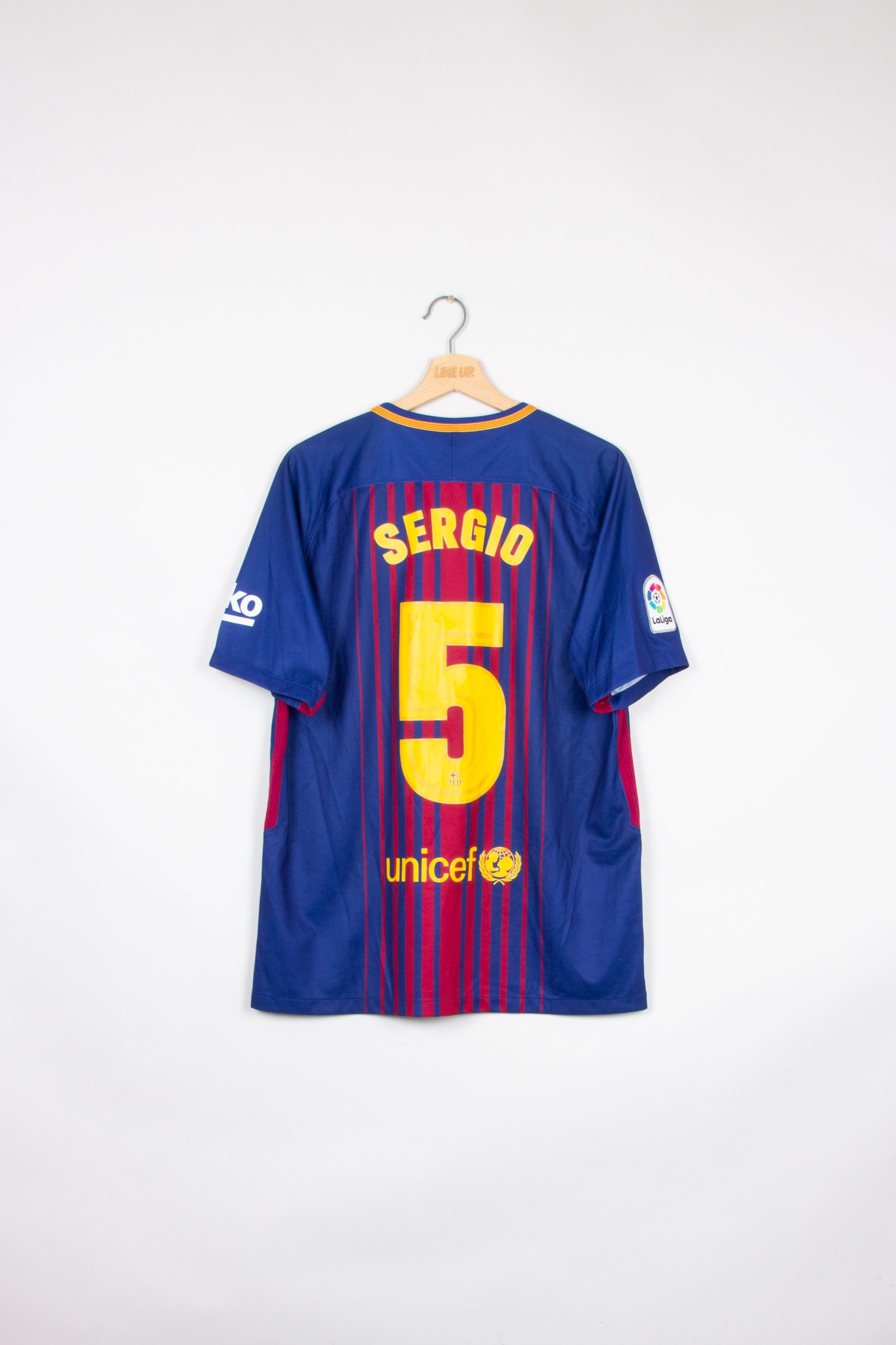 Maillot Nike Football FC Barcelone Home Vintage SERGIO 2017/18 - L