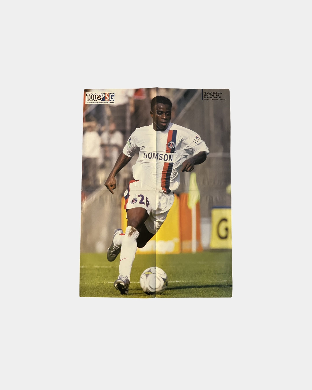 Poster Recto-Verso Football PSG Paris OGBECHE - HEINZE Magazine Vintage 2002/03