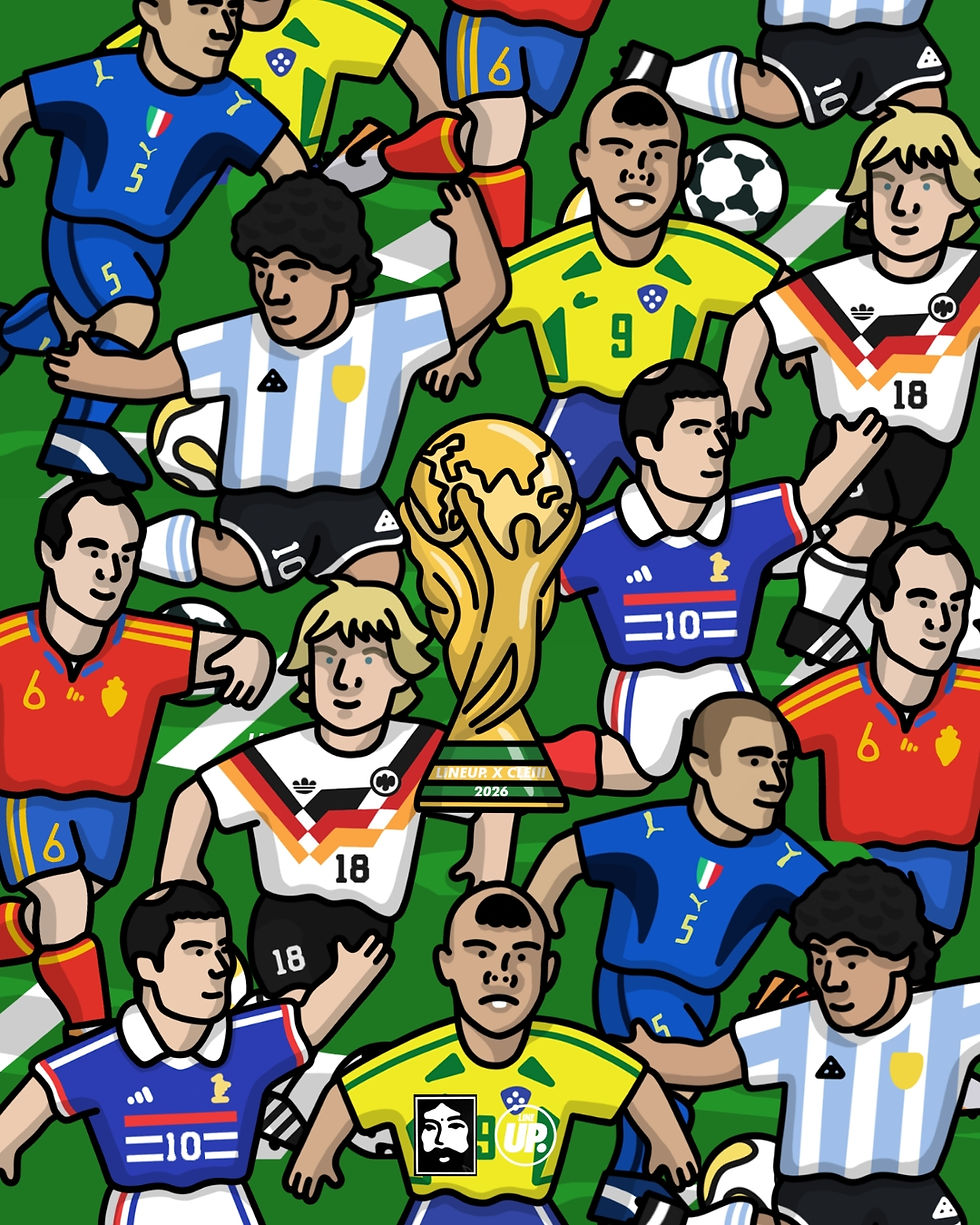 Thumbnail: Lot 7 Autocollants Coupe du Monde Clément Striano x LineUp 1986/2010 - 6x6cm