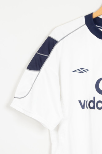 Maillot vintage Manchester United grand kit extérieur blanc or 2001 Maillot vintage Manchester United grand kit extérieur blanc or 2001
