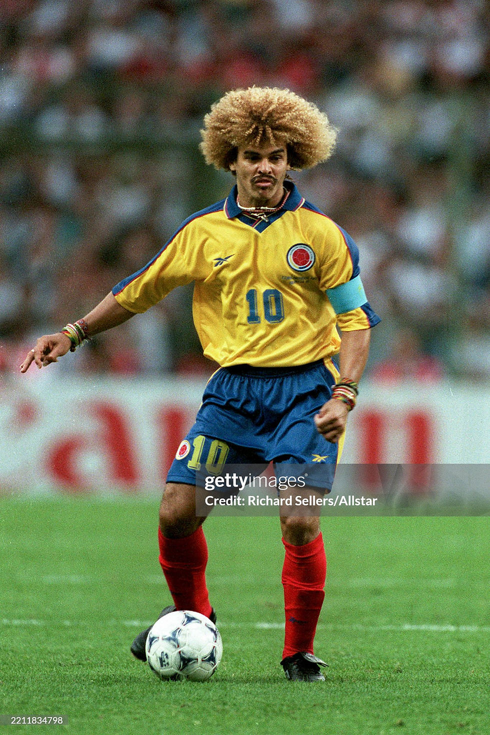 Thumbnail: Maillot Reebok Football Colombie Home Vintage VALDERRAMA 1998/00 - M