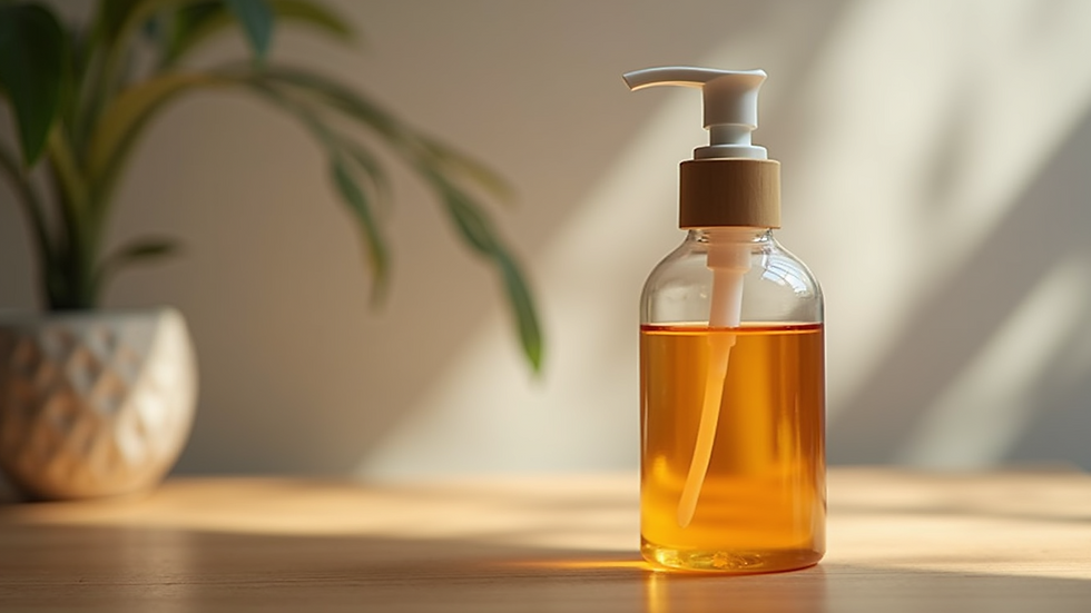 Close-up view of a bottle of hand and cuticle softener on a wooden table