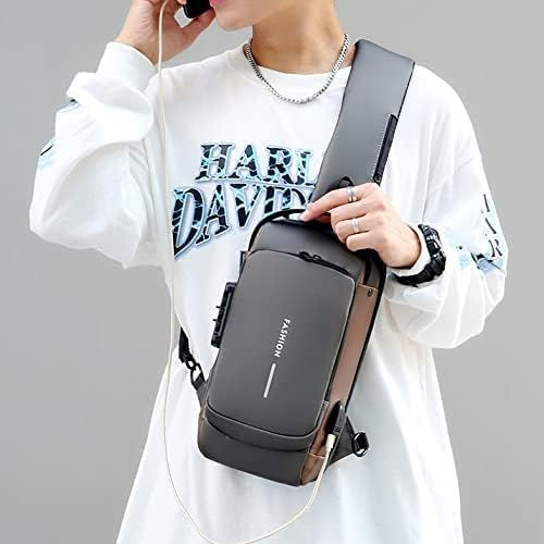 Thumbnail: Waterproof Polyester Slim Unisex Crossbody Sling Bag Chest Backpack
