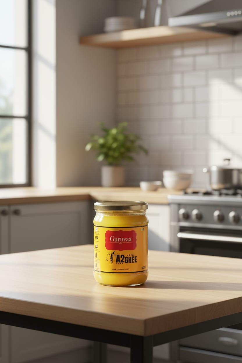 Thumbnail: Guruvaa A2 Desi Gir Cow Ghee – Bilona Method 1000ml