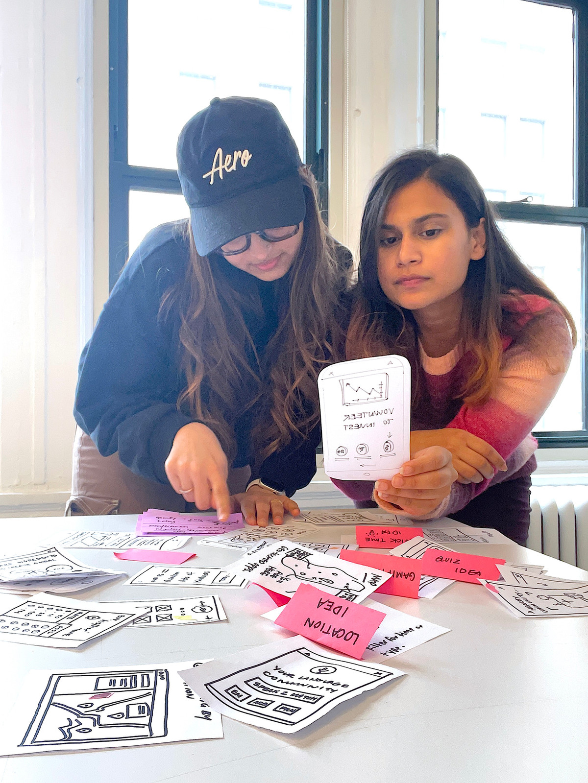 Karo lo-fi design sprint sketches