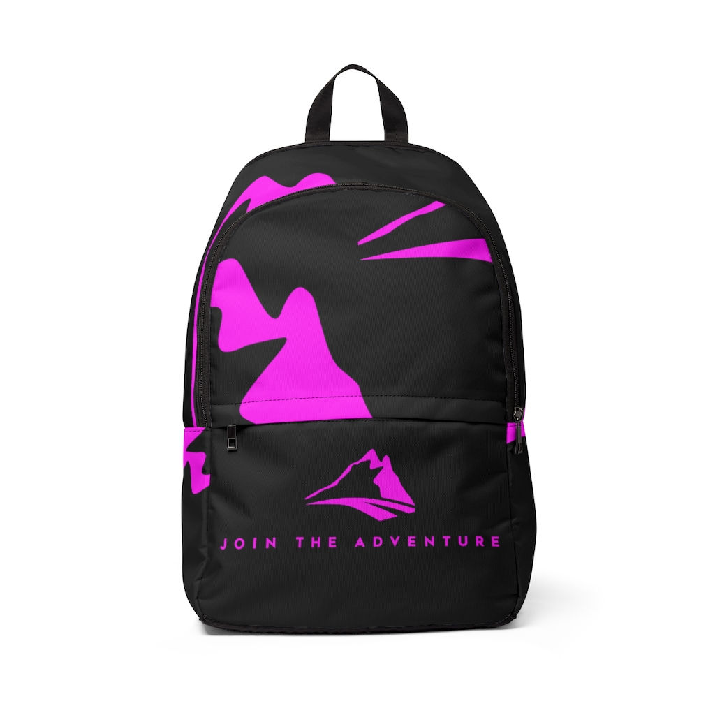 Girls Fabric Backpack (Mountain Range) Party Pink