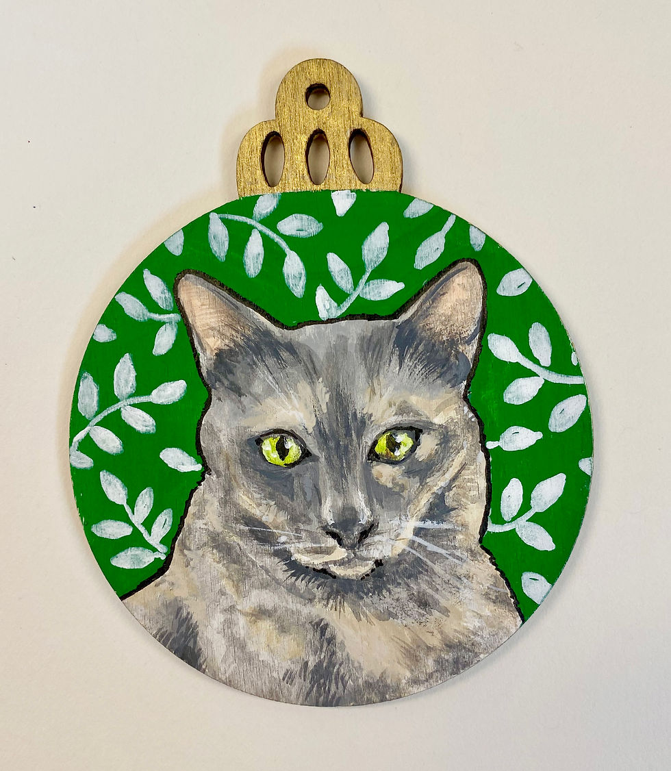 Thumbnail: 3x3 - Custom Hand-Painted Pet Ornament on Wood