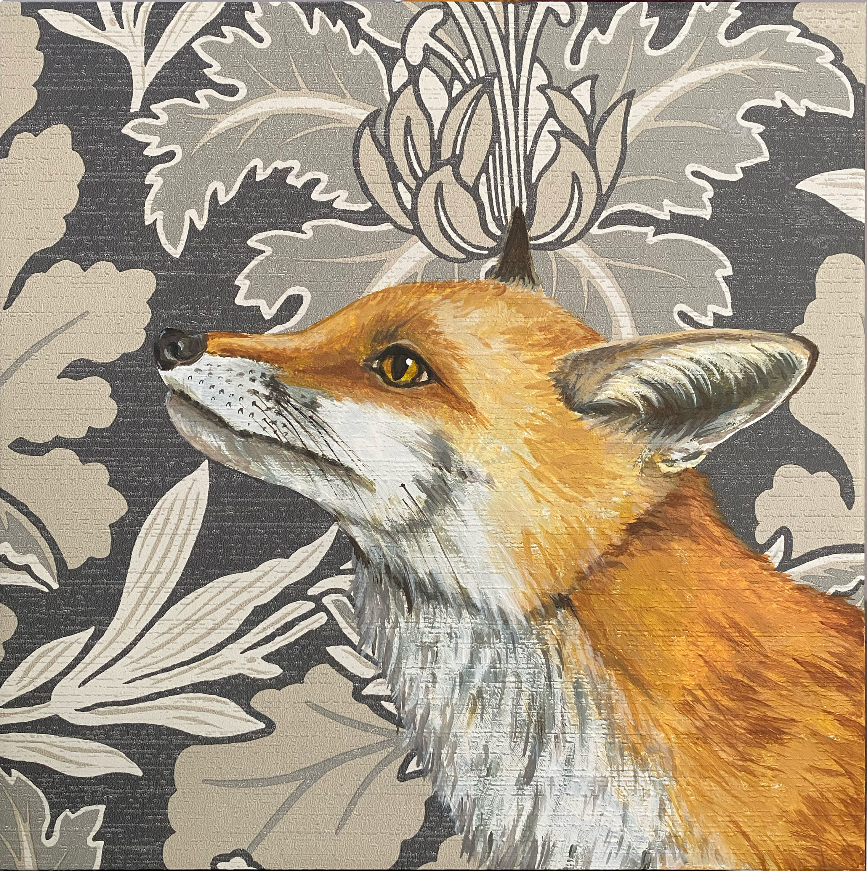 5x5 -Fox Profile greeting card