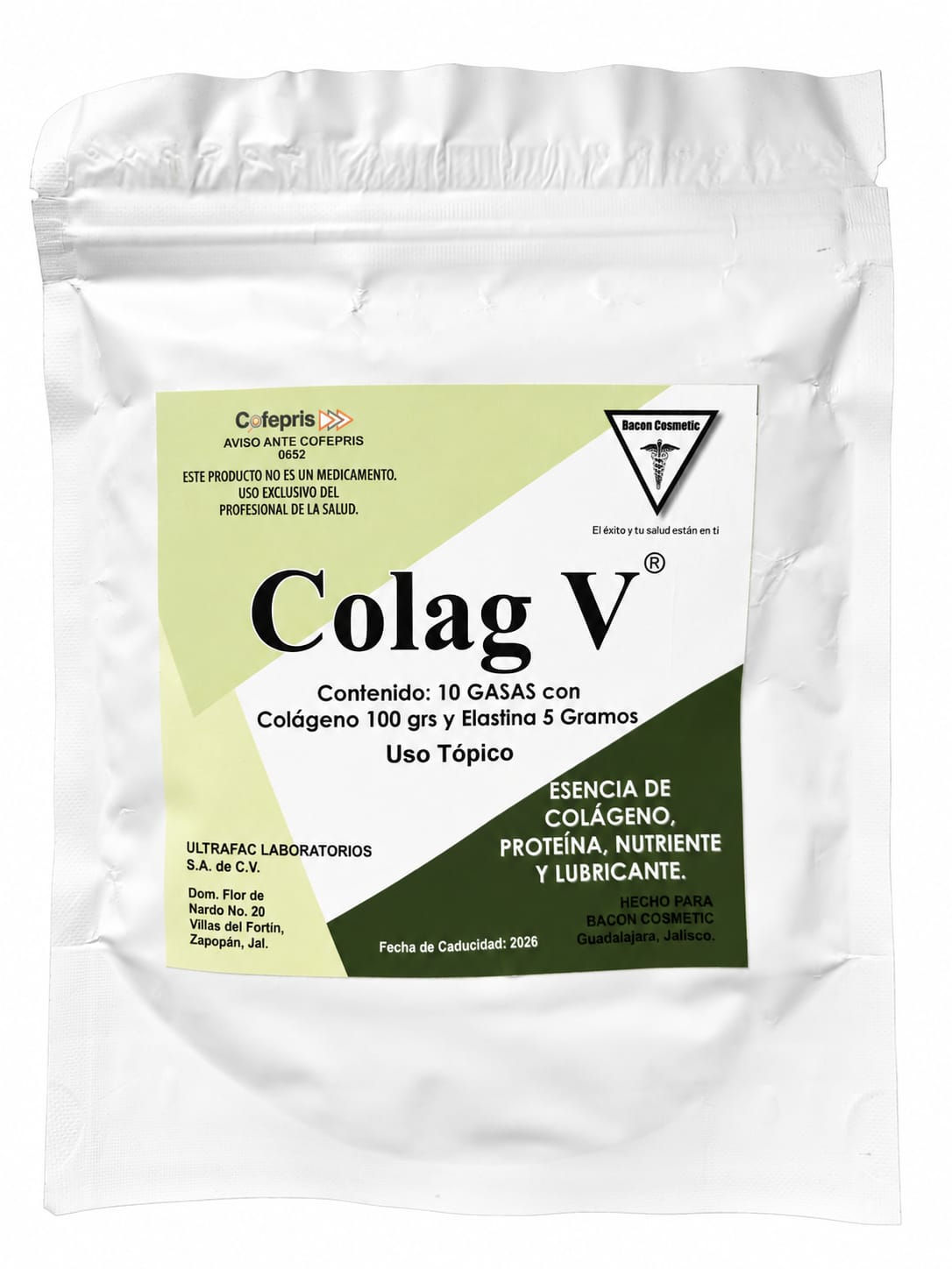 Colageno V 10 Gasas
