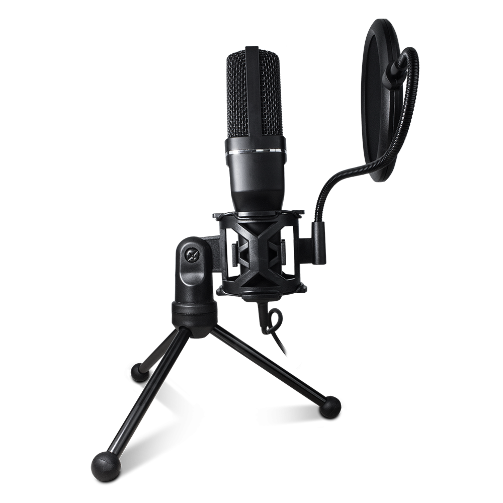 MICROFONO GAME FACTOR USB, STREAMING, STAND, ANTI POP NGRO MCG601