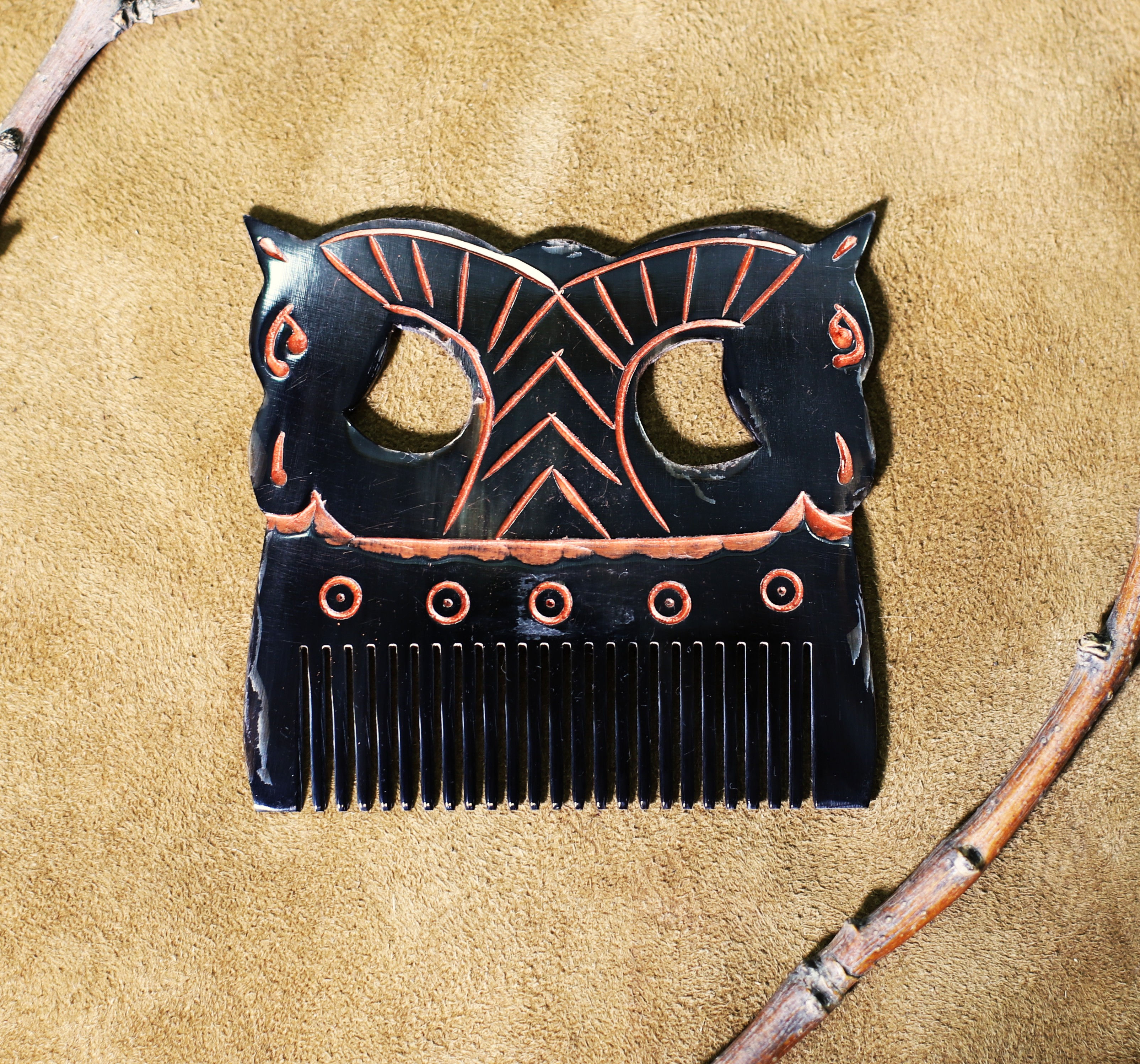 Hand carved Viking style utility comb
