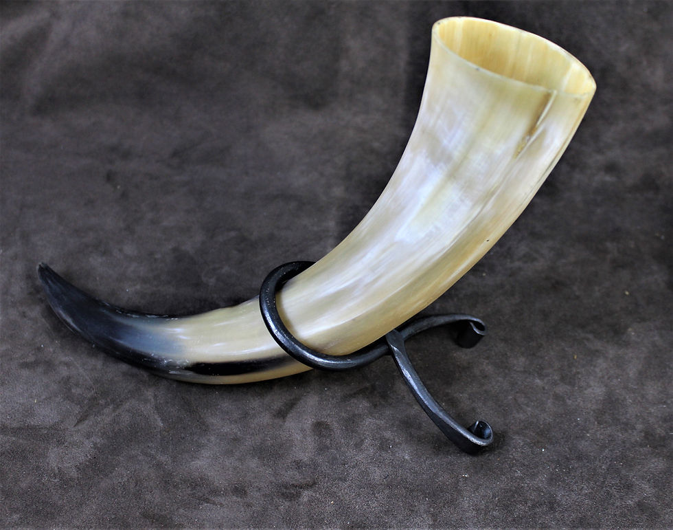 Thumbnail: Drinking horn stand,  hand forged metal, standard size