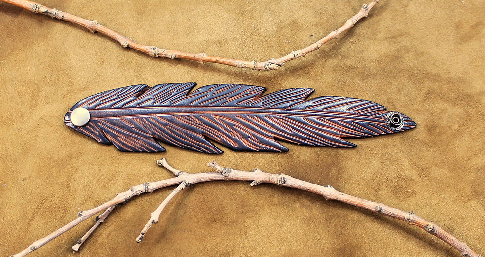 Leather leaf cuff, brown, one size, elvish style