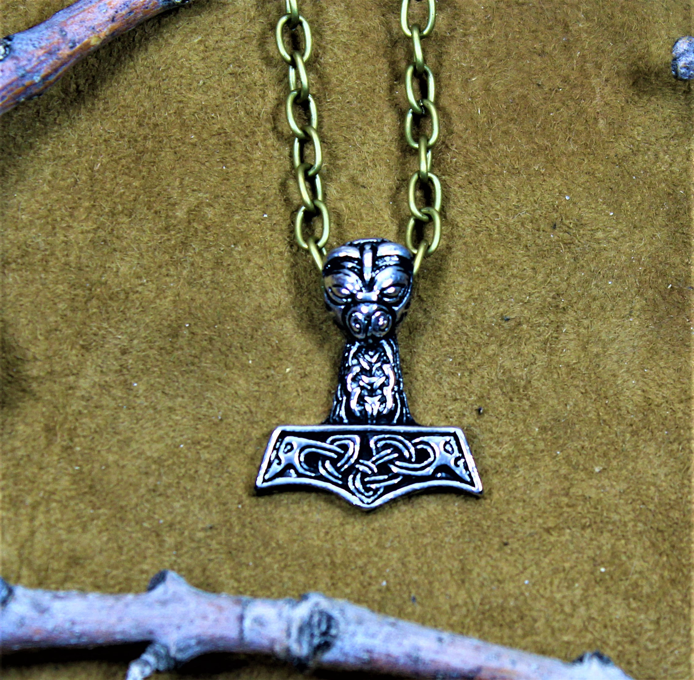 Bearded Thor's hammer necklace