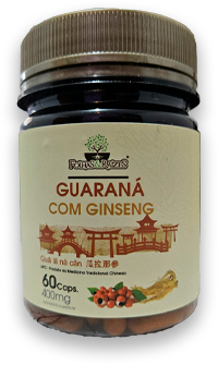 GUARANÁ COM GINSENG 400MG 60 CAPS FOLHAS E RAIZES