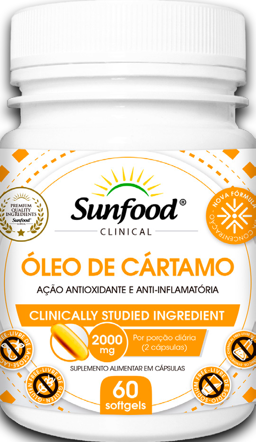 ÓLEO DE CARTAMO 2000MG 60 SOFTGELS SUNFOOD CLINICAL