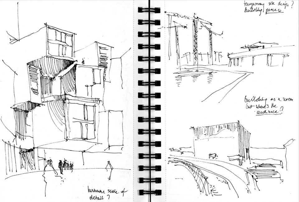 hand drawing, architecture, sketch
