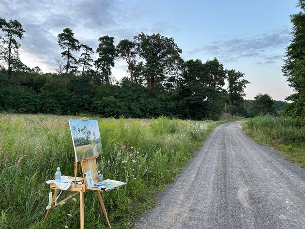 acrylic on canvas, landscape painting