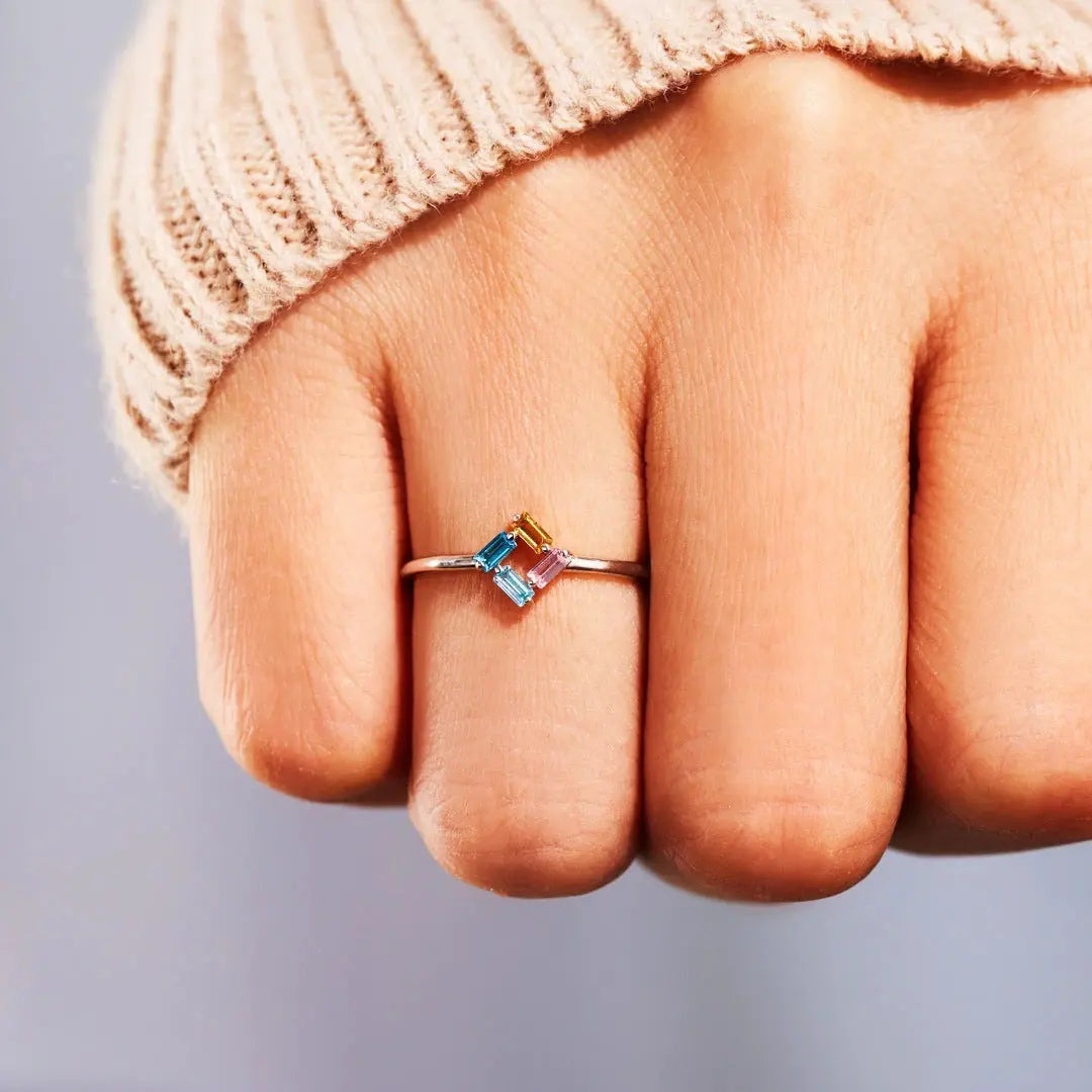 Rectangular Birthstone Ring