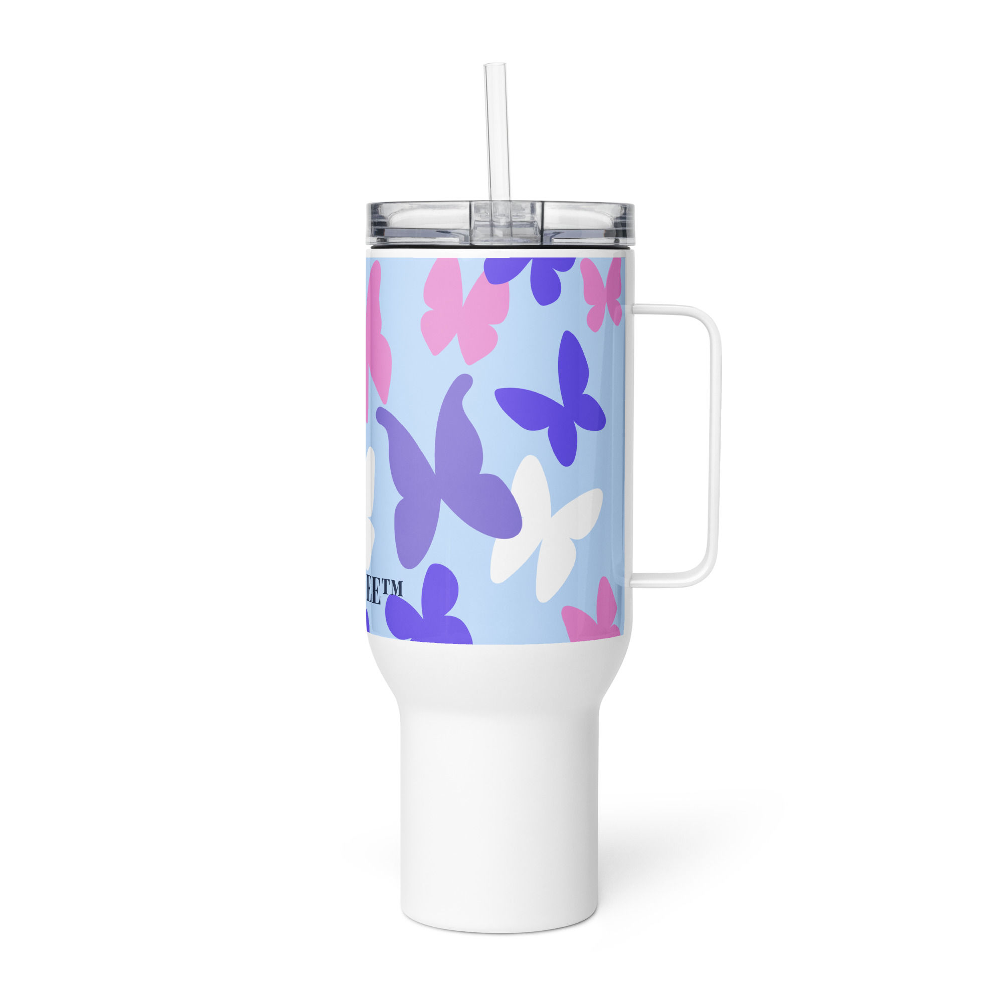 Butterfly Travel mug with a handle