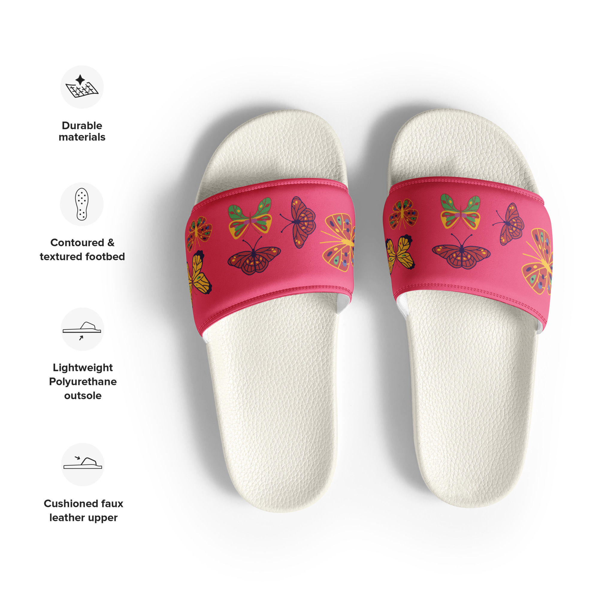 Butterfly Women's Slides Sizes 7, 8, 8.5, 9.5, 10, 11, 11.5