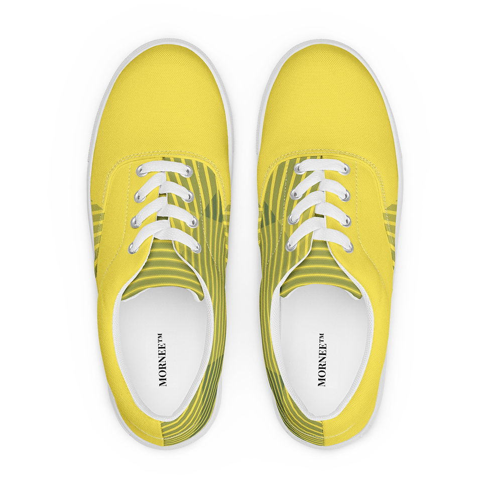 Thumbnail: Yellow and Charcoal Women’s Lace-up Canvas Shoes