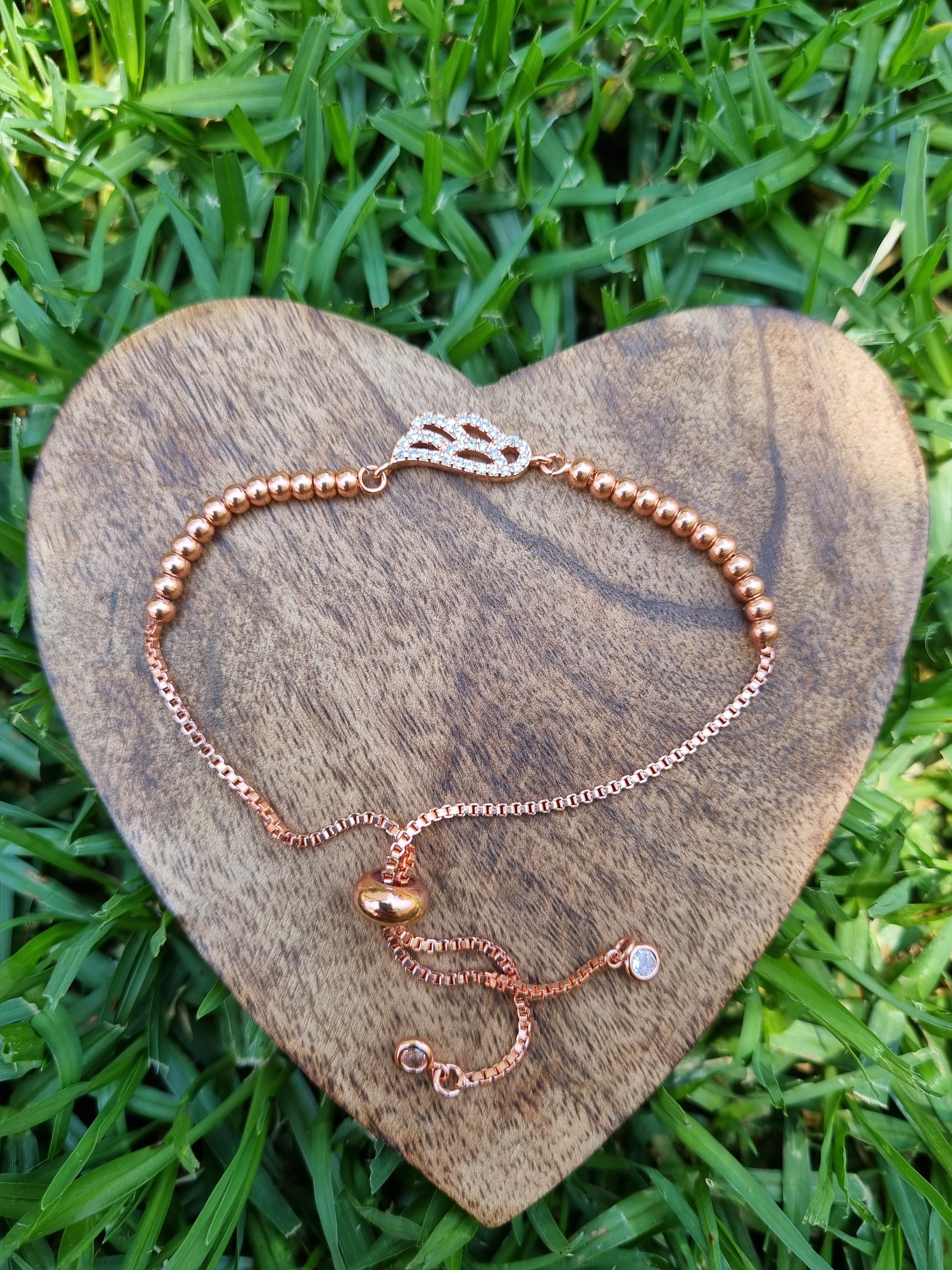 J08 - Copper Zircon Rosegold Toned Bracelet