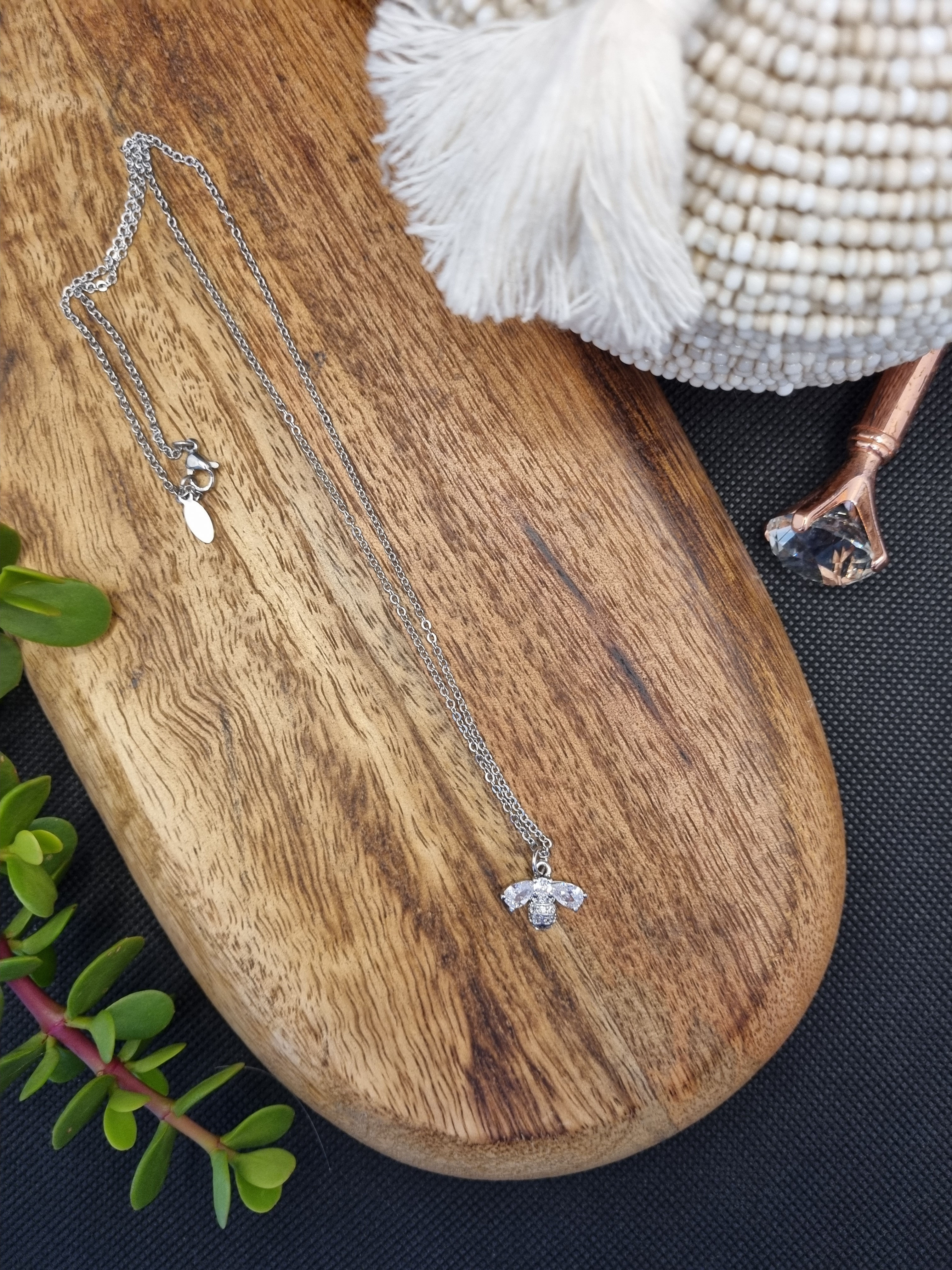 G62 - Silver-Toned Stainless Steel Necklace