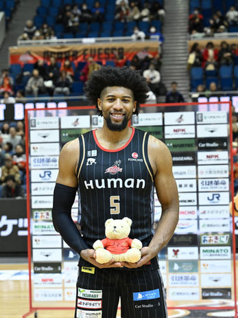 #5 マット・ボンズ選手 マンオブザゲーム テディベア  2024/12/18 佐賀バルーナーズ戦（限定品・直筆サイン入り）