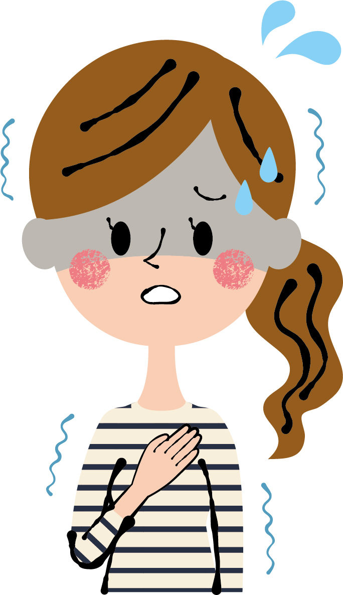 震える女性