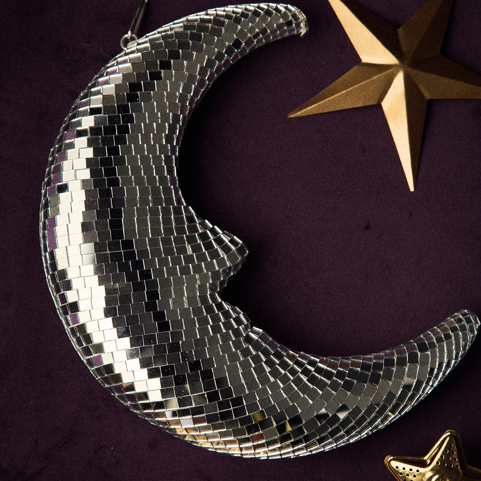 Miniature : Lune à facettes à suspendre argent