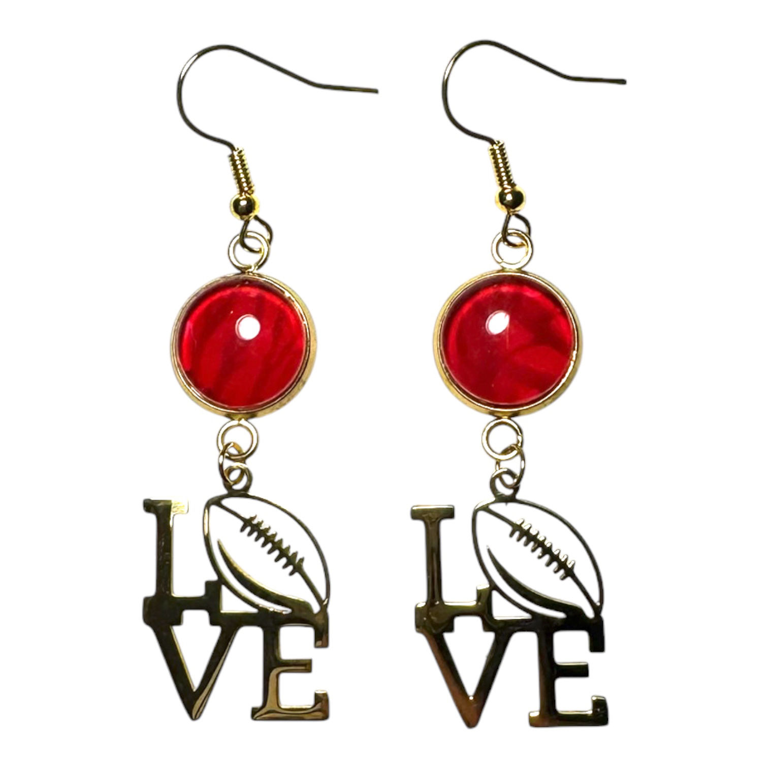 Original Artwork Football Love Earrings