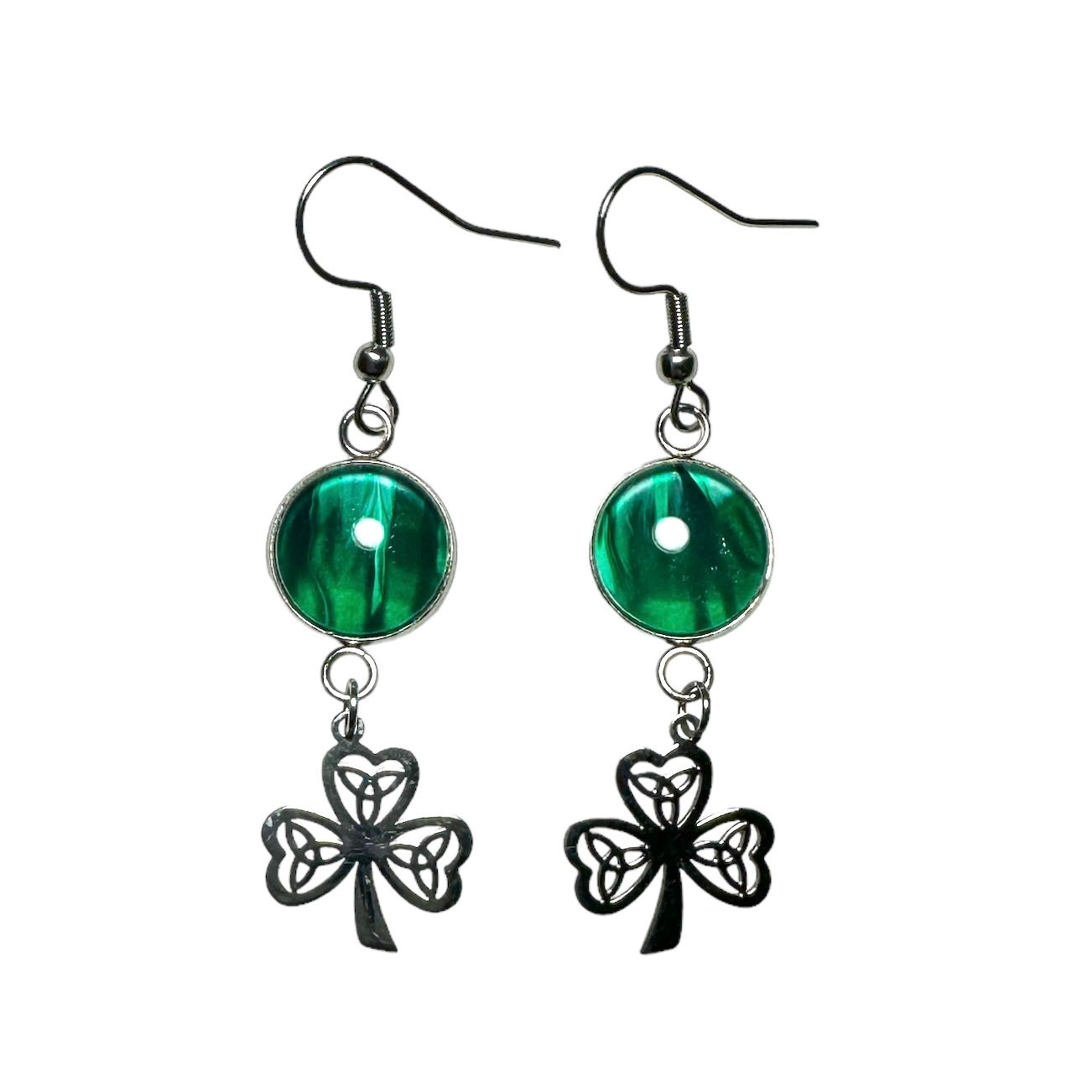Original Artwork Shamrock Earrings